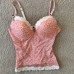 lace corset zip up with flowers